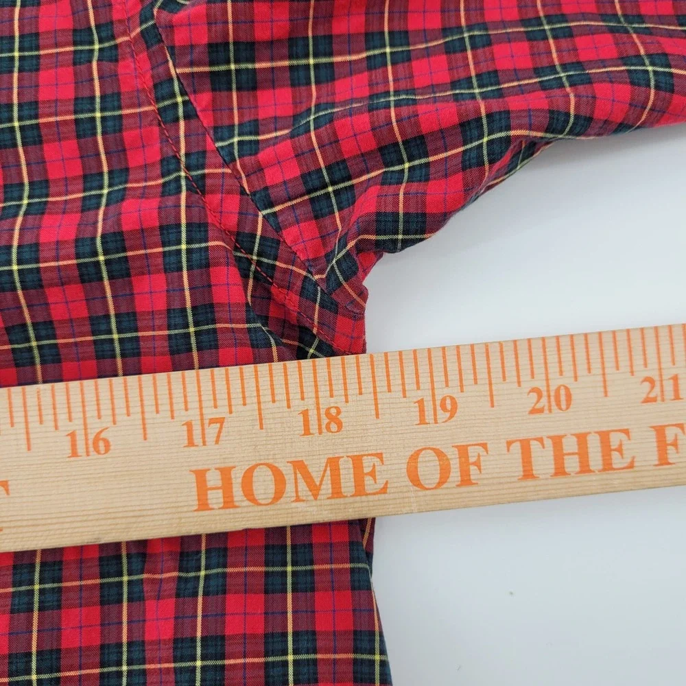 Ralph Lauren Boys Large‎ Red Plaid Long Sleeve Button Down Shirt Classic Fit